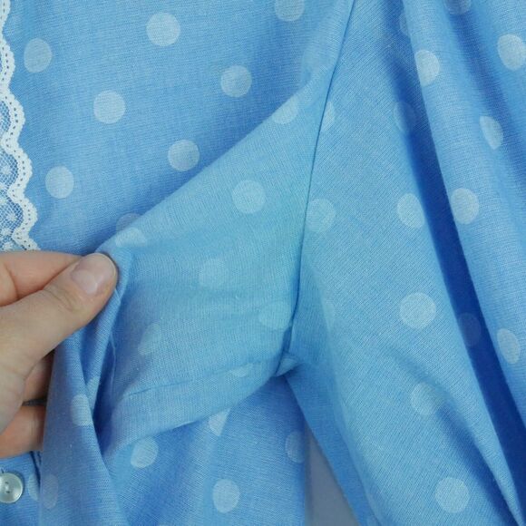 Vintage Medium Dress Set FLAWS Prairie Western Polka Dot Pioneer Puff Sleeve 80s - Picture 6 of 12